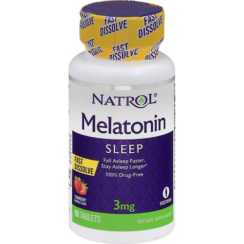 Image for Natrol Melatonin, 3 mg, Tablets, Strawberry,90ea from EAST BERLIN PHARMACY