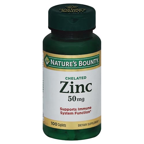 Image for Natures Bounty Zinc, Chelated, 50 mg, Caplets,100ea from EAST BERLIN PHARMACY