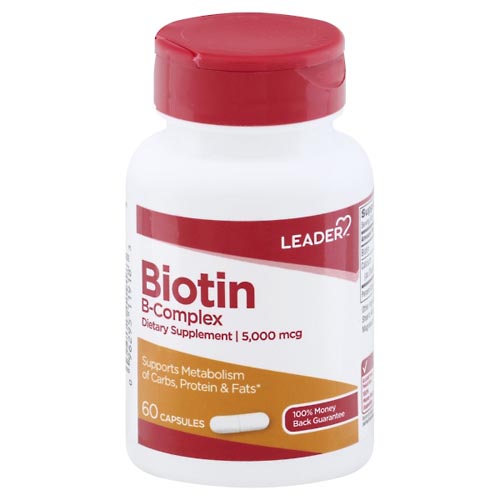 Image for Leader Biotin B-Complex, 5000 mcg, Capsules,60ea from EAST BERLIN PHARMACY