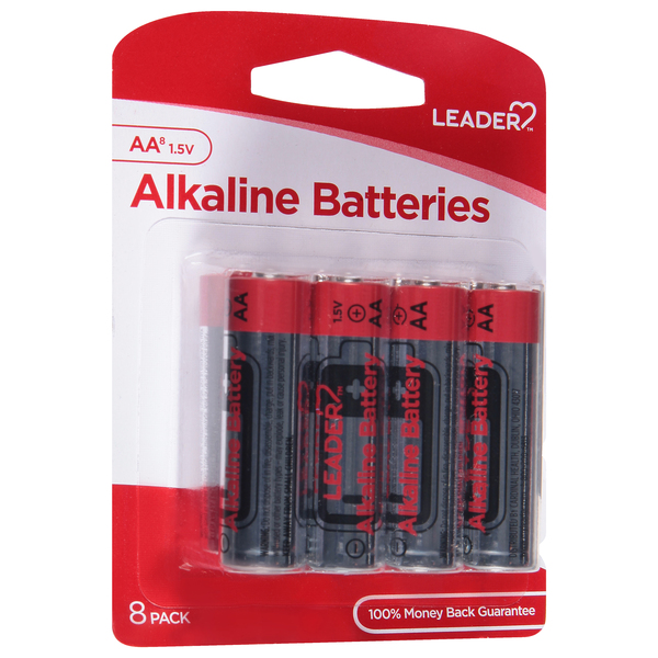 Image for Leader Batteries, Alkaline, AA, 1.5 Volt, 8 Pack, 8ea from EAST BERLIN PHARMACY