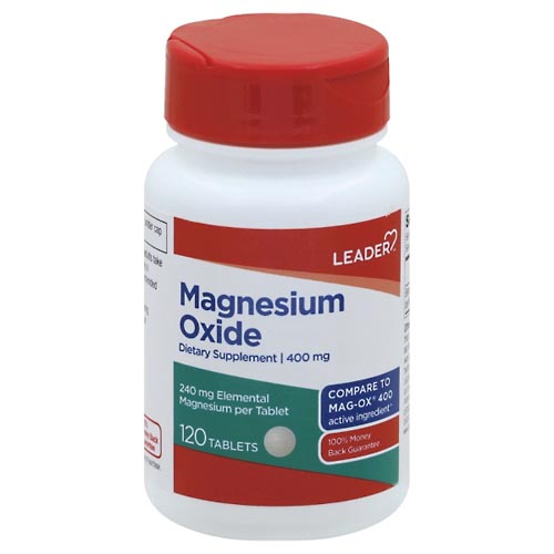 Image for Leader Magnesium Oxide, 400 mg, Tablets,120ea from EAST BERLIN PHARMACY