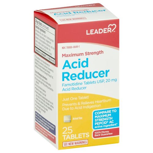 Image for Leader Acid Reducer, Maximum Strength, Tablets,25ea from EAST BERLIN PHARMACY