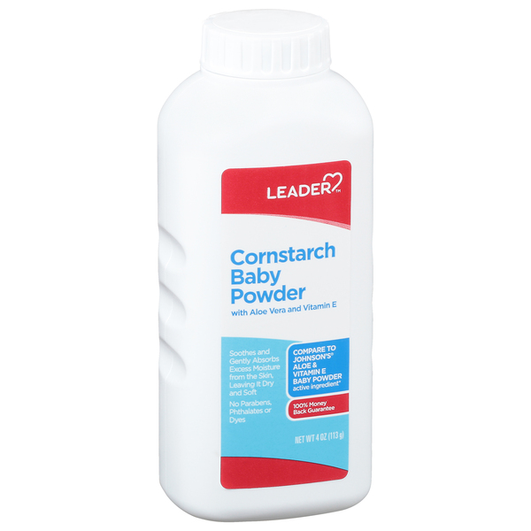 Image for Leader Cornstarch Baby Powder,4oz from EAST BERLIN PHARMACY