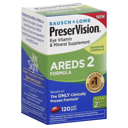 Image for PreserVision Eye Vitamin & Mineral Supplement, AREDS 2 Formula, Soft Gels,120ea from EAST BERLIN PHARMACY