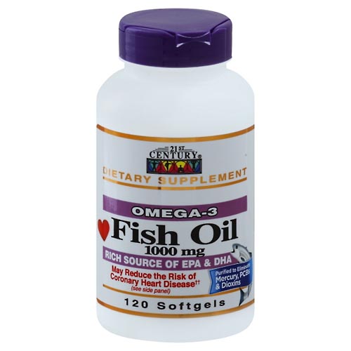 Image for 21st Century Fish Oil, 1000 mg, Softgels,120ea from EAST BERLIN PHARMACY