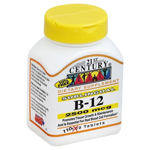 Image for 21st Century Vitamin B-12, Sublingual, 2500 mcg, Tablets,110ea from EAST BERLIN PHARMACY