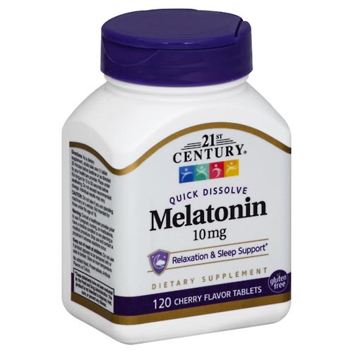 Image for 21st Century Melatonin, 10 mg, Quick Dissolve Tablets, Cherry Flavor,120ea from EAST BERLIN PHARMACY