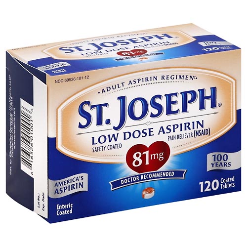 Image for St Joseph Aspirin, Low Dose, 81 mg, Enteric Coated Tablets,120ea from EAST BERLIN PHARMACY