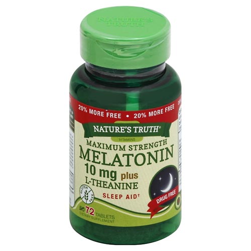 Image for Natures Truth Melatonin, Plus L-Theanine, Maximum Strength, 10 mg, Tablets,72ea from EAST BERLIN PHARMACY